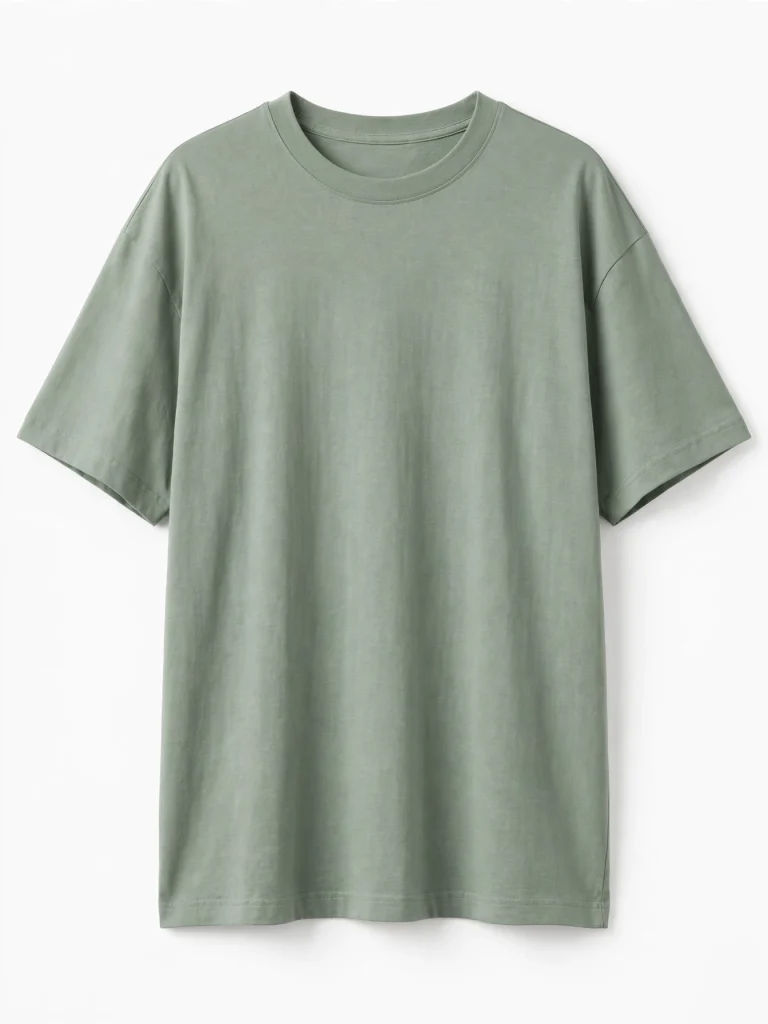 sage green tshirt flatlay